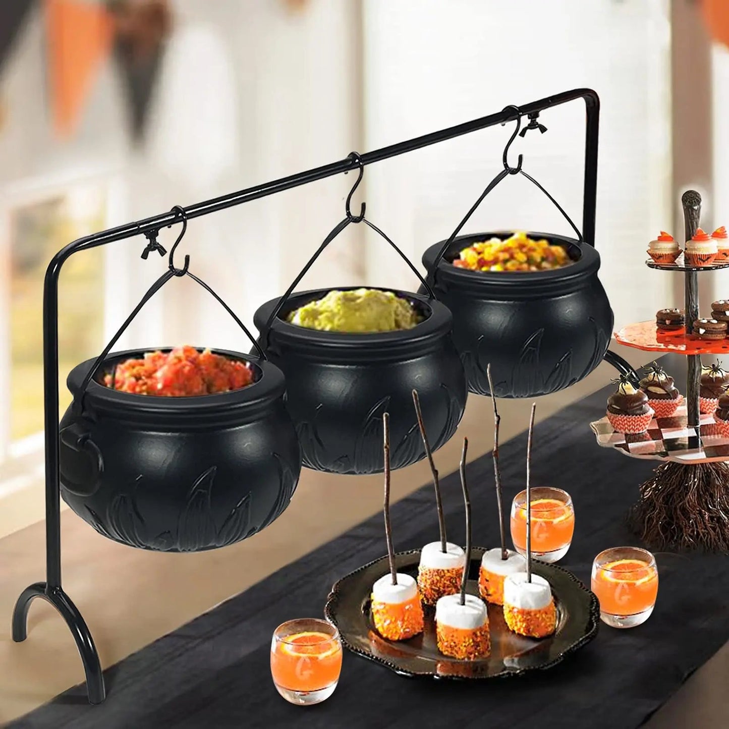 Halloween Hexen Kessel Set | 3-teiliges Servier-Set für Deko