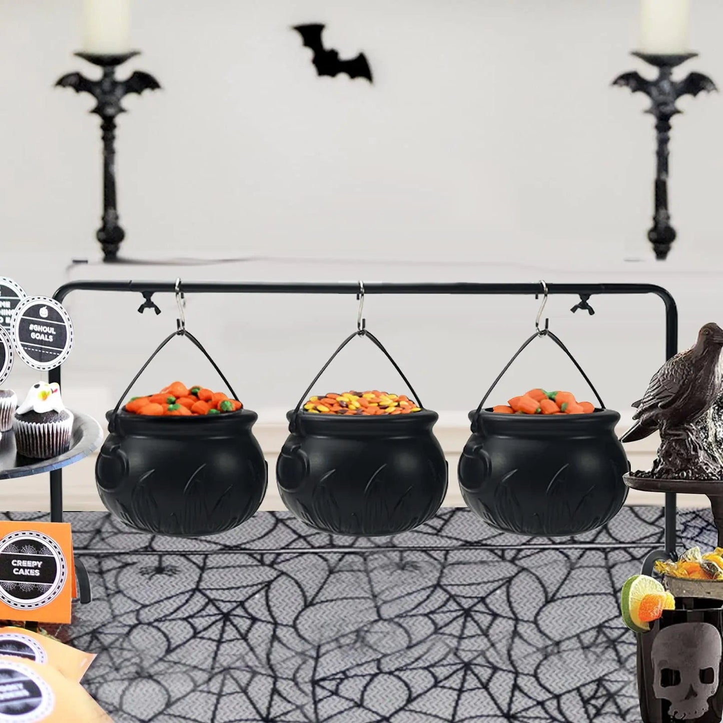 Halloween Hexen Kessel Set | 3-teiliges Servier-Set für Deko