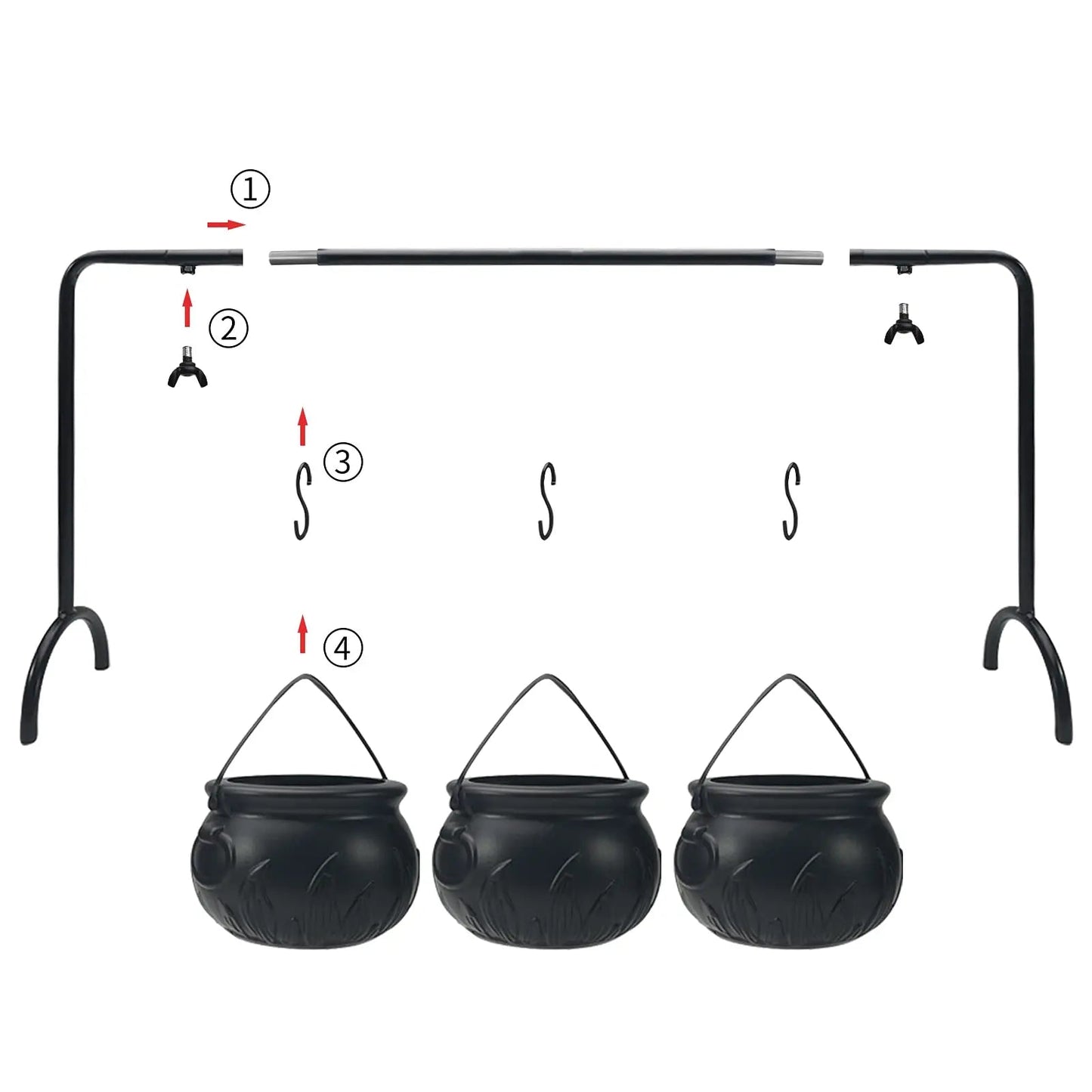 Halloween Hexen Kessel Set | 3-teiliges Servier-Set für Deko
