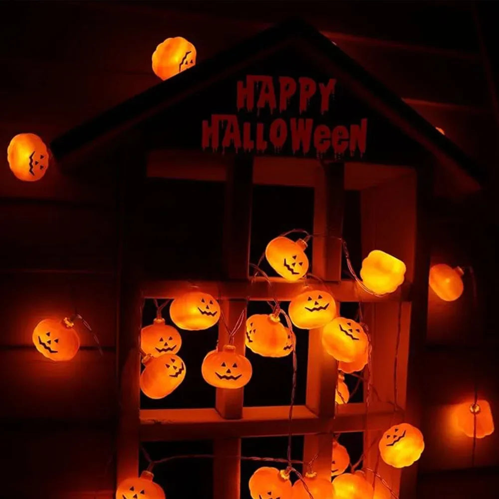 Halloween Kürbis Lichterkette | LED Dekoration für Innen/Außen 2