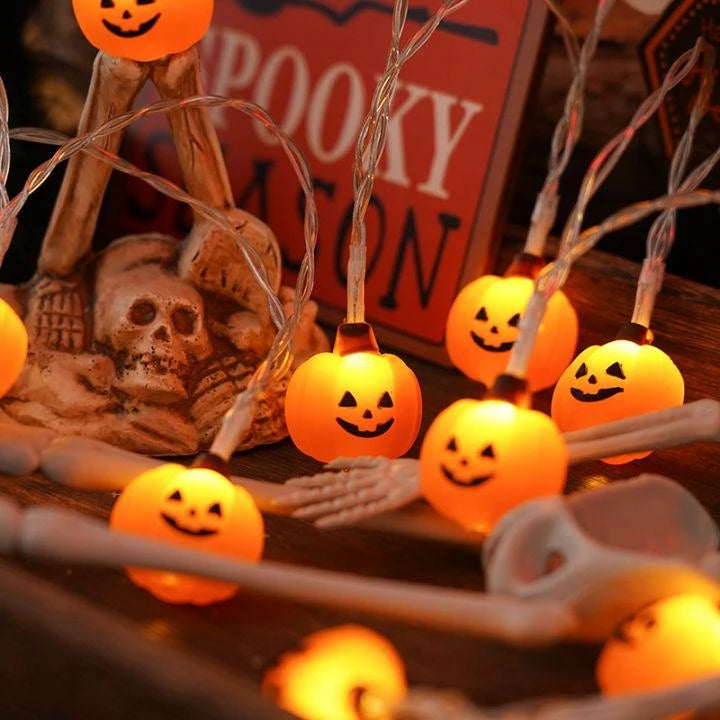Halloween Kürbis Lichterkette | LED Dekoration für Innen/Außen 6