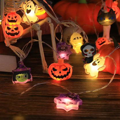 Halloween Lichterkette | Kürbis und Spinnen Design 2