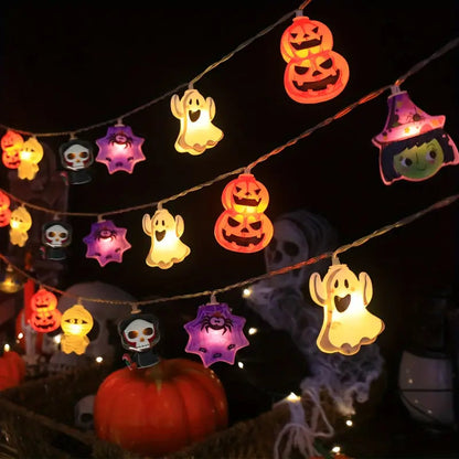 Halloween Lichterkette | Kürbis und Spinnen Design 4