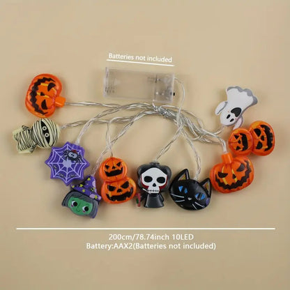 Halloween Lichterkette | Kürbis und Spinnen Design 5