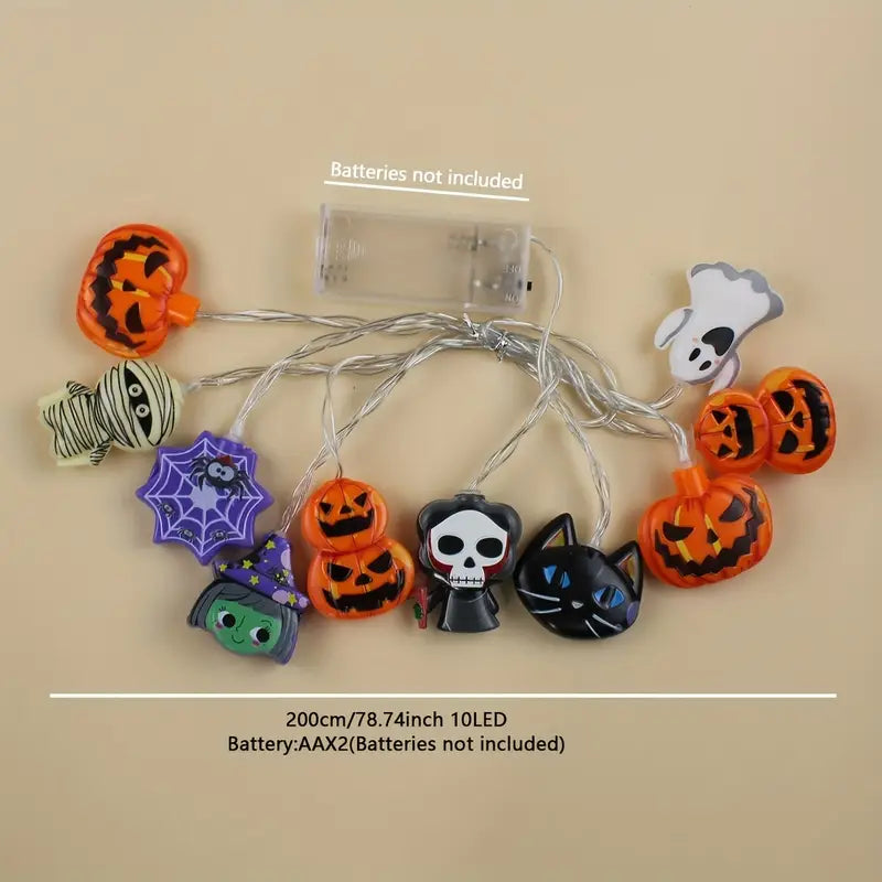 Halloween Lichterkette | Kürbis und Spinnen Design 6