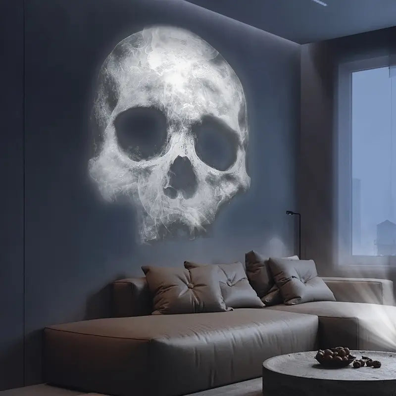 Halloween Schädel | LED Nachttischlampe mit Projektionen 2
