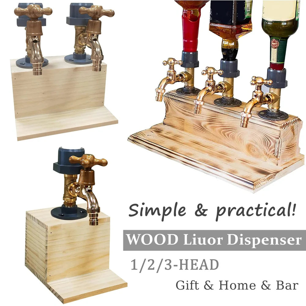 Handgefertigter Spirituosenspender aus Holz | Bar Zubehör 0