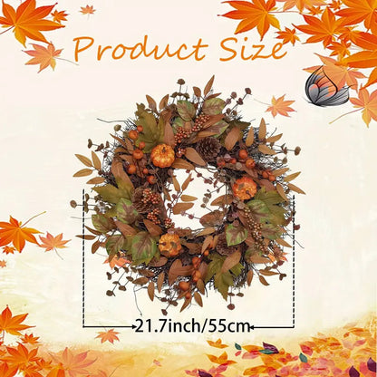 Herbstkranz mit Kürbissen | Türkranz für Halloween und Weihnachten 4