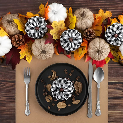 Herbstliche Jute-Kürbisse | Tischdeko für den Herbst 12 Stück 1