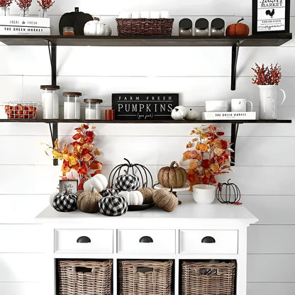 Herbstliche Jute-Kürbisse | Tischdeko für den Herbst 12 Stück 4