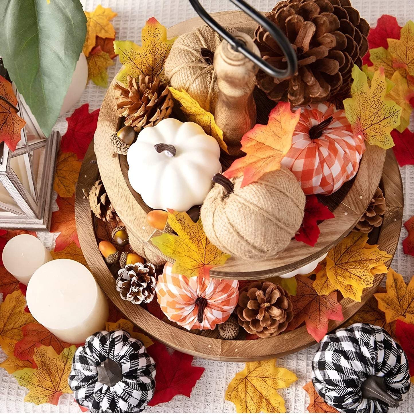 Herbstliche Jute-Kürbisse | Tischdeko für den Herbst 12 Stück 5