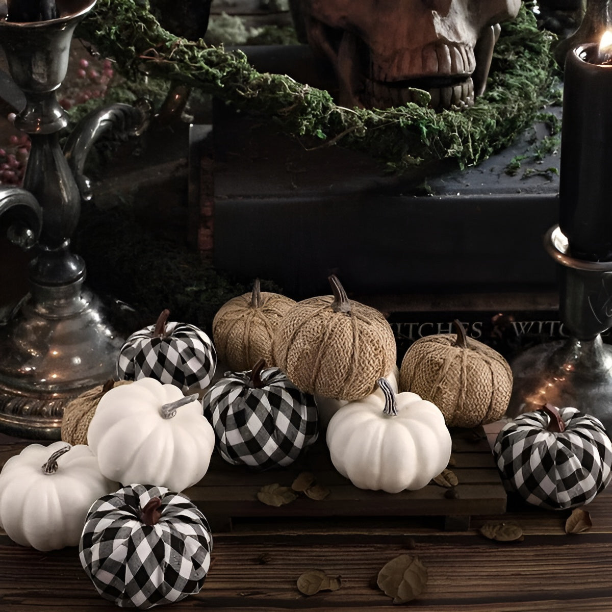 Herbstliche Jute-Kürbisse | Tischdeko für den Herbst 12 Stück 6