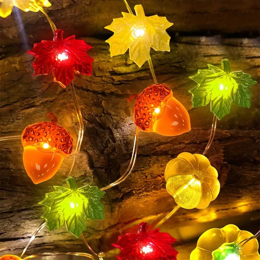 Herbstliche LED Lichterkette | Halloween Dekoration 0