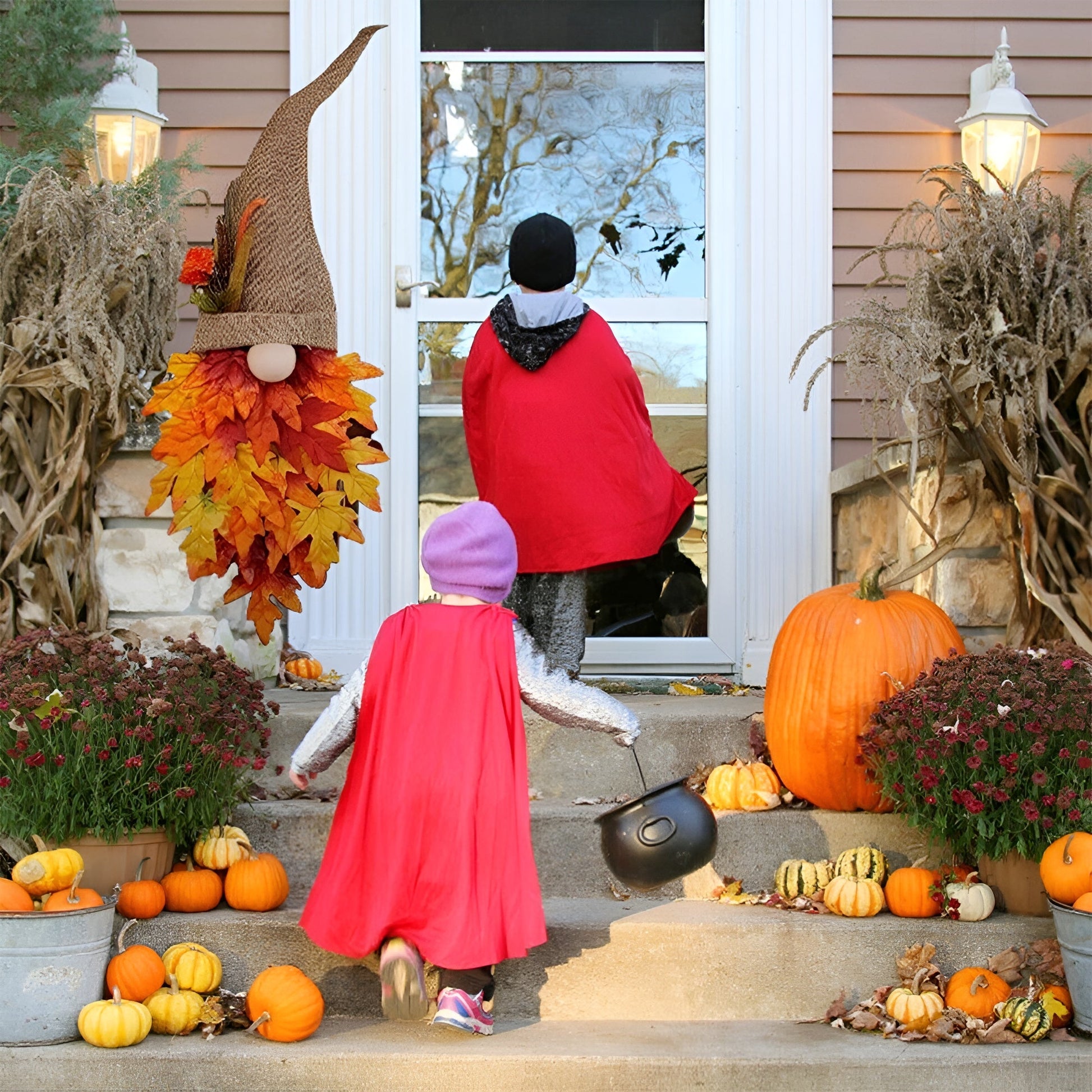 Herbstlicher Türanhänger mit Zwerg | Herbstliche Deko 1
