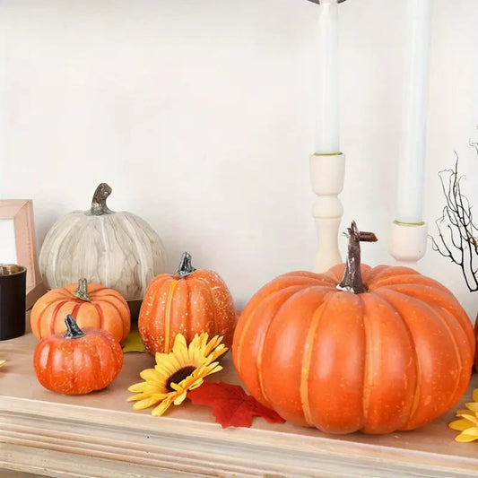 Herbstliches Kürbis Set | Künstliche Dekoration für Halloween 0