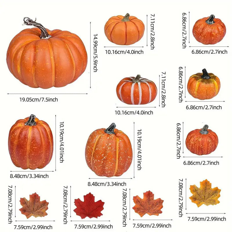 Herbstliches Kürbis Set | Künstliche Dekoration für Halloween 2
