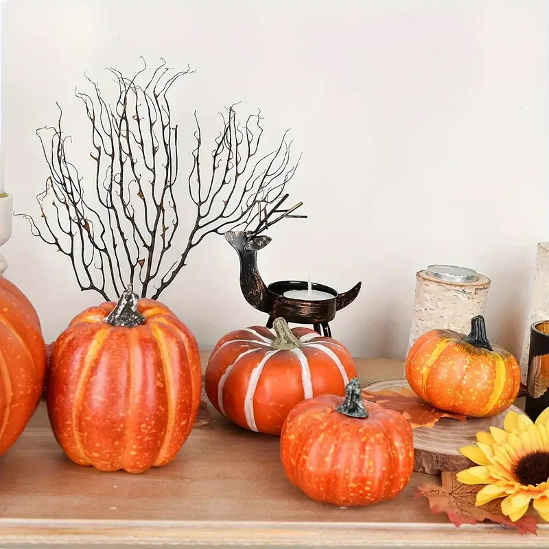 Herbstliches Kürbis Set | Künstliche Dekoration für Halloween 3
