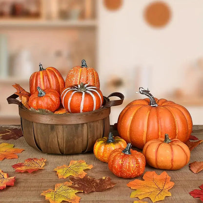 Herbstliches Kürbis Set | Künstliche Dekoration für Halloween 4