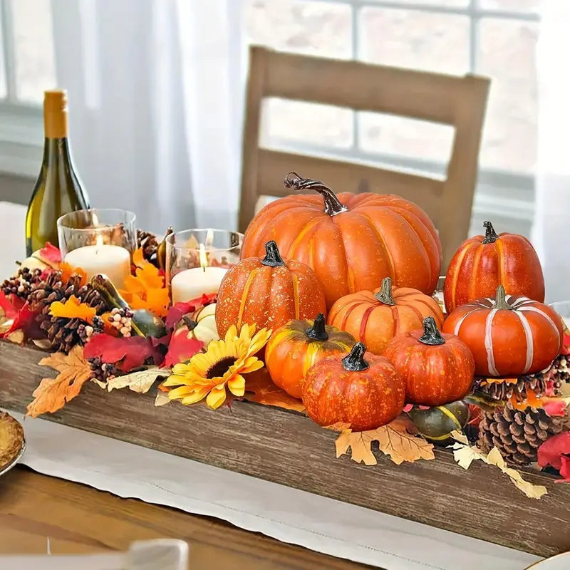 Herbstliches Kürbis Set | Künstliche Dekoration für Halloween 7