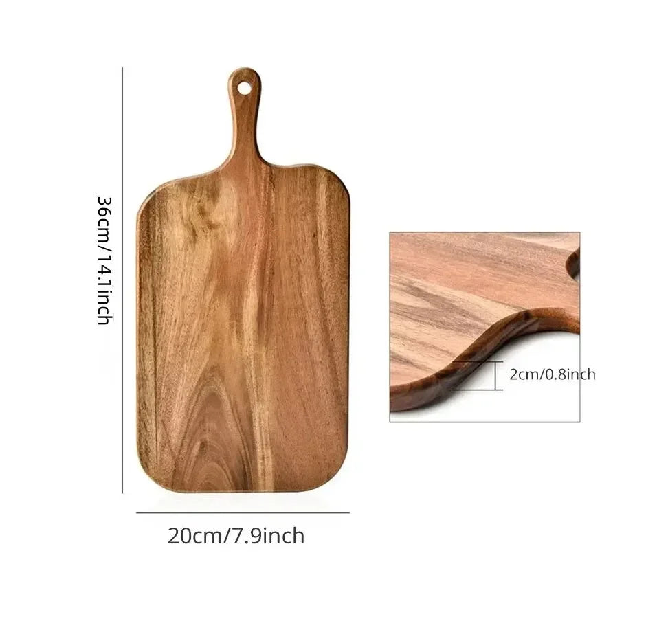 Holzschneidebrett mit Griff | Ergonomisches Küchenbrett 7