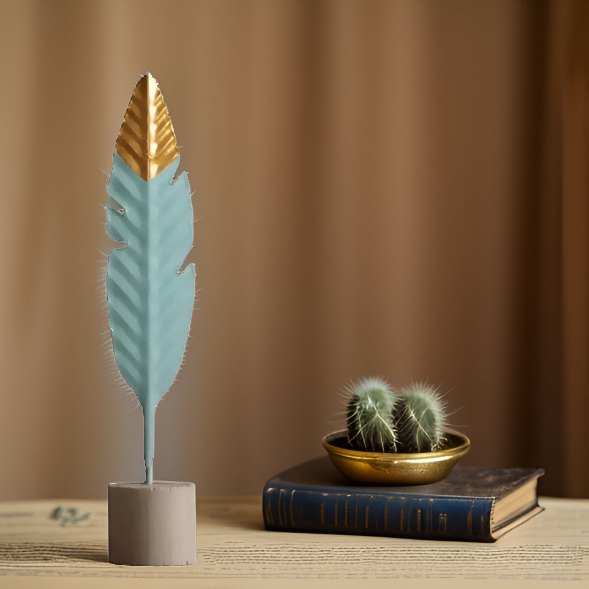 Chic Touch Miniatur Holzornamente – Elegante Tischdekoration für Zuhause und Büro | Modernes Design aus Eisen und Holz-6