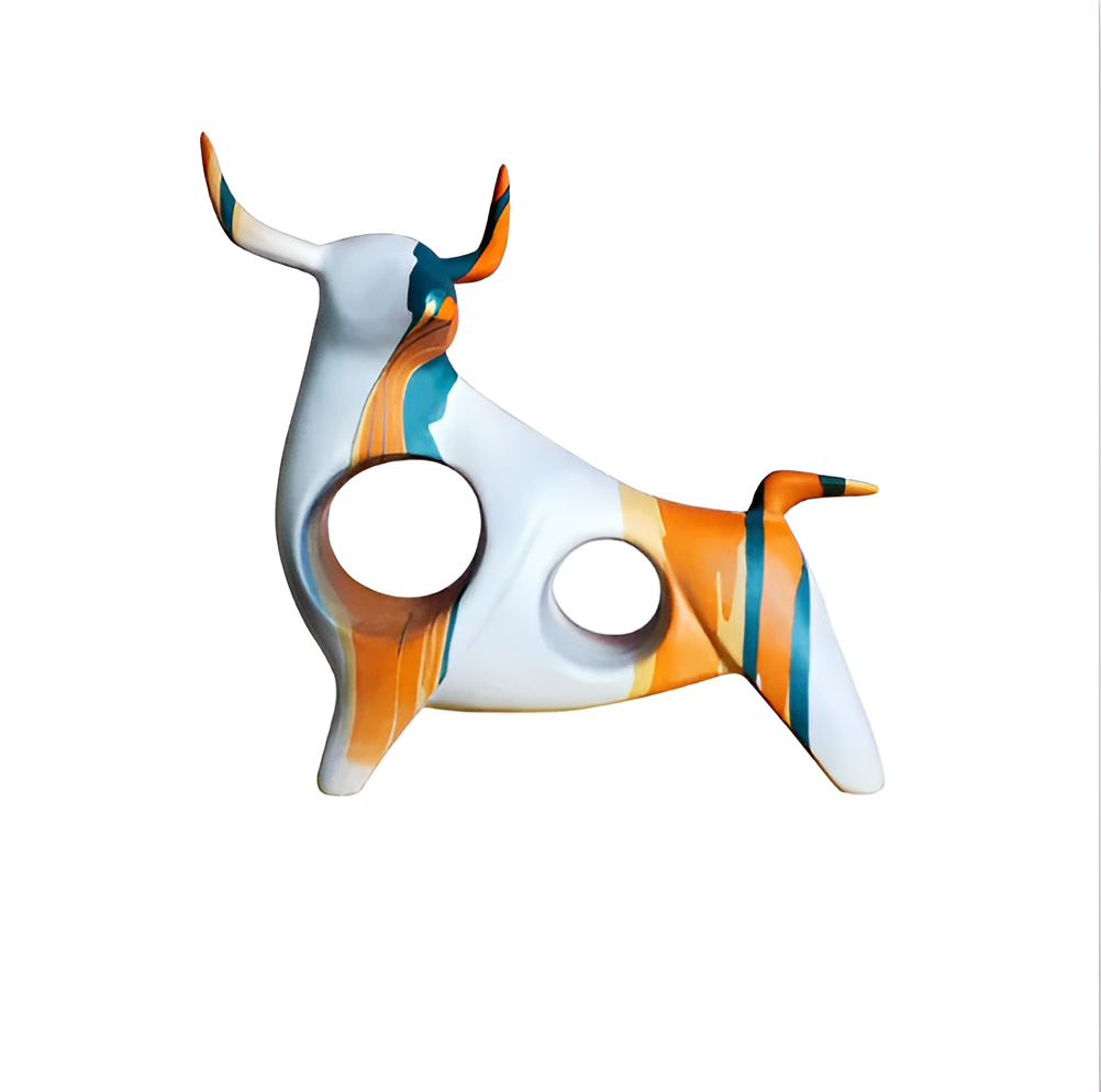 Variant image for Graffiti Cow Miniatur-Kuh-Skulptur – Handgefertigte Tischdekoration im Modernen Design für Stilvolle Wohnräume-2