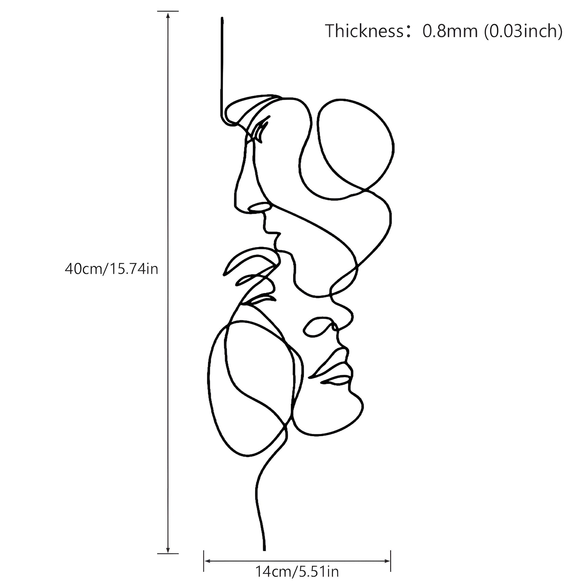 Graceful Lines 3D Metall-Wanddekoration für Minimalistische Räume | 40 x 14 cm, Wanddeko Wohnzimmer-5