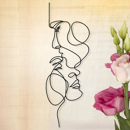 Graceful Lines 3D Metall-Wanddekoration für Minimalistische Räume | 40 x 14 cm, Wanddeko Wohnzimmer-4