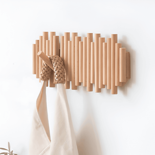 Eleganter Handgefertigter Holzkleiderständer für Eingangsbereiche – Robuste Aufbewahrungslösung aus Holz-1