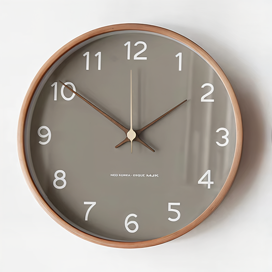 Elegante Wanduhr aus Holz – Geräuschlos, Groß (30 cm), Modernes Design in Grau/Weiß, Zeitloser Hingucker-1