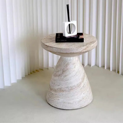 Imitationsstein Beistelltisch Rund | Minimalistisches Design 0