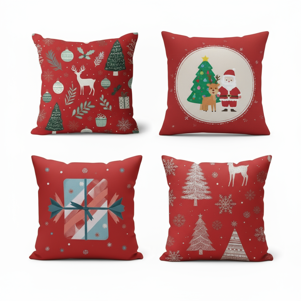 Weihnachtskissenbezug 40x40 | Dekorative Kissenhülle für Sofa