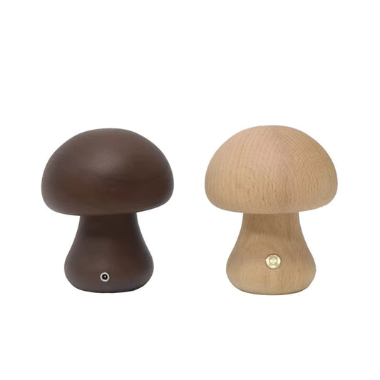 GlowShroom – Natürliche Pilzlampe aus Walnuss- oder Buchenholz