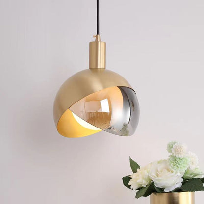 Elegante Pendelleuchte aus Goldglas für Esszimmer | Verstellbare Hängelampe im Nordischen Design, Energieeffizient, D20cm H23cm-3