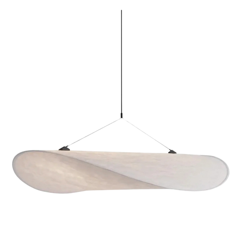 Japandi Hängeleuchte | Elegante Oval Pendelleuchte aus Metall 0