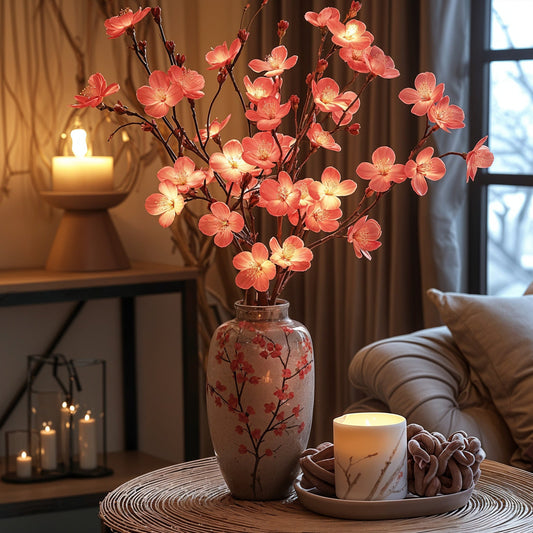 Kirschblütenzweig | LED Dekorationslicht Rosa 70 cm 0