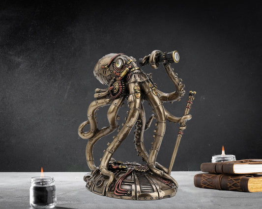 Kraken™ | Steampunk-Oktopus-Statue aus Kaltgussbronze 0