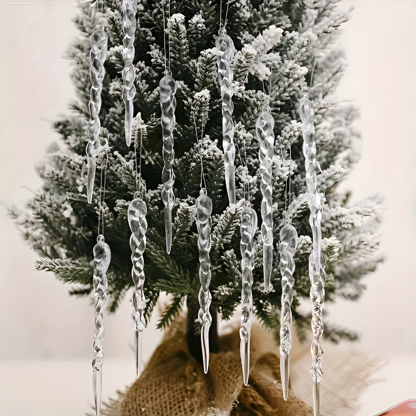 Kristall-Eiszapfen Anhänger | Elegante Weihnachtsdeko für Fenster 0