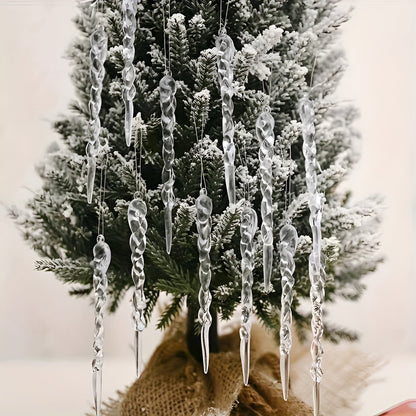 Kristall-Eiszapfen Anhänger | Elegante Weihnachtsdeko für Fenster 0