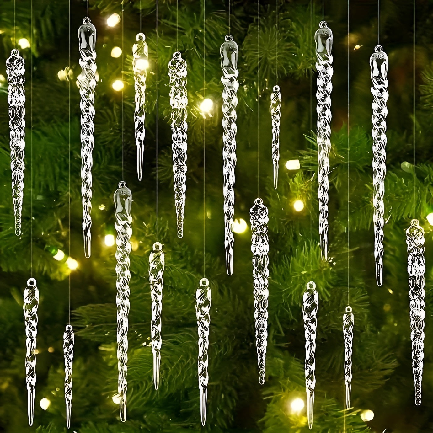 Kristall-Eiszapfen Anhänger | Elegante Weihnachtsdeko für Fenster 3