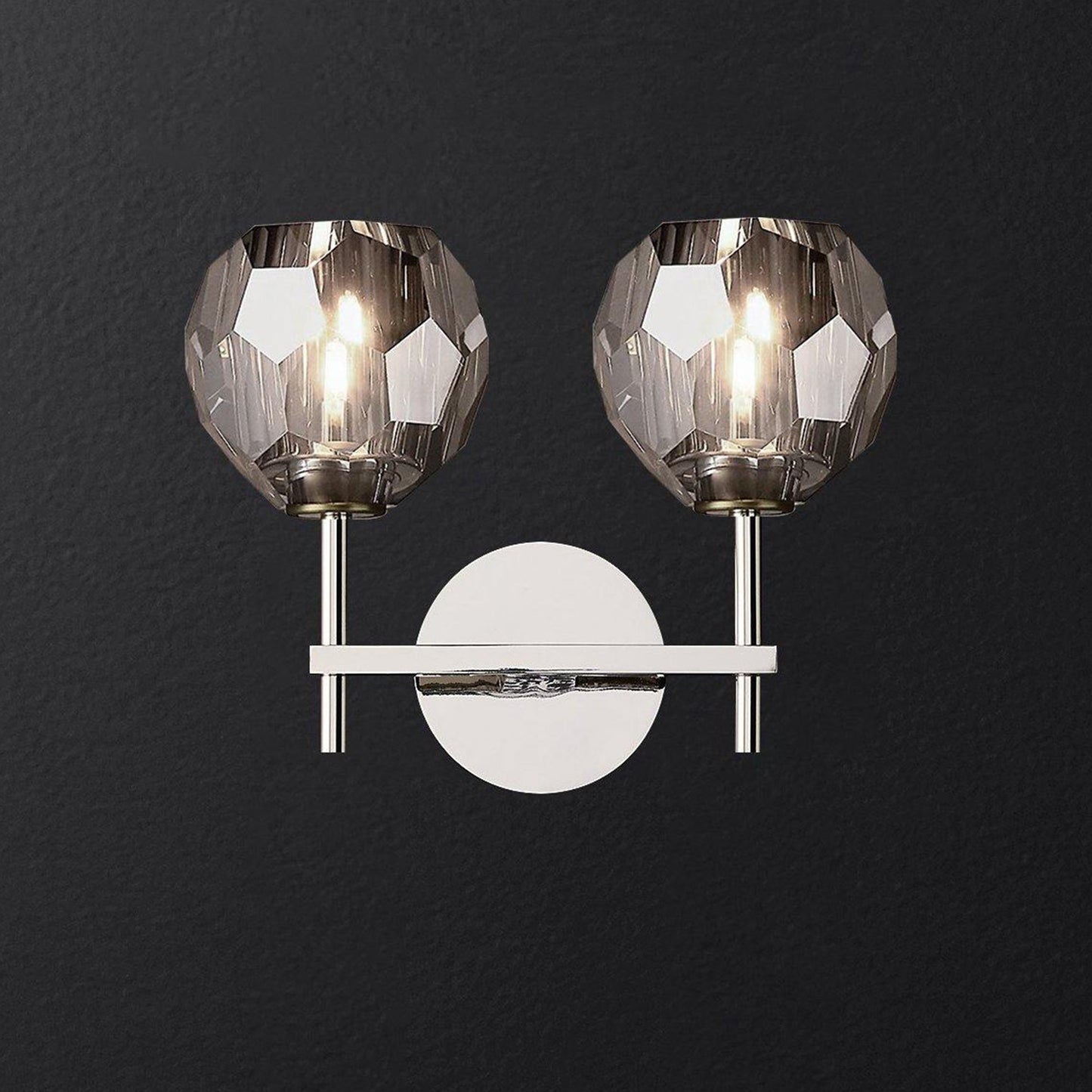 Kristallwandleuchte | Moderne Wandlampe mit Chromoberfläche 24