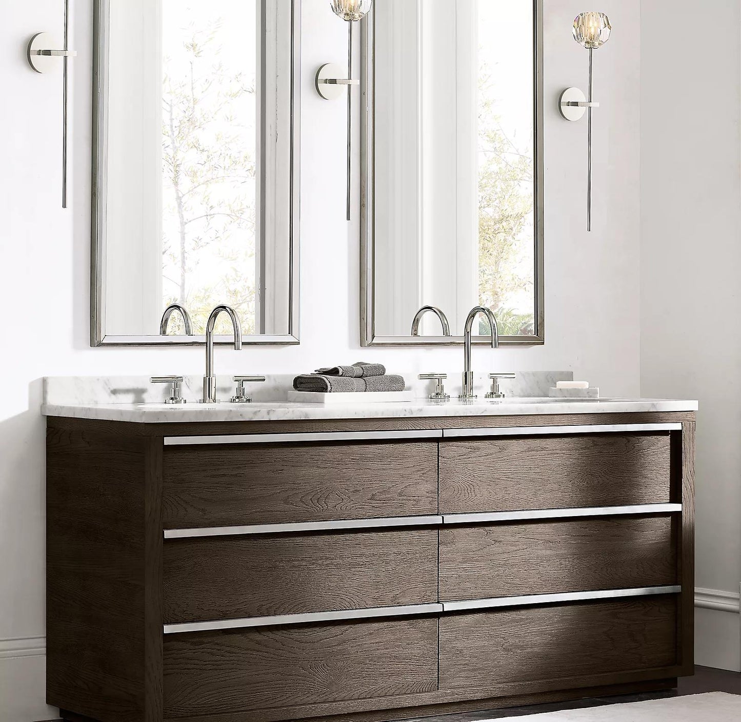 Kristallwandleuchte | Moderne Wandlampe mit Chromoberfläche 6