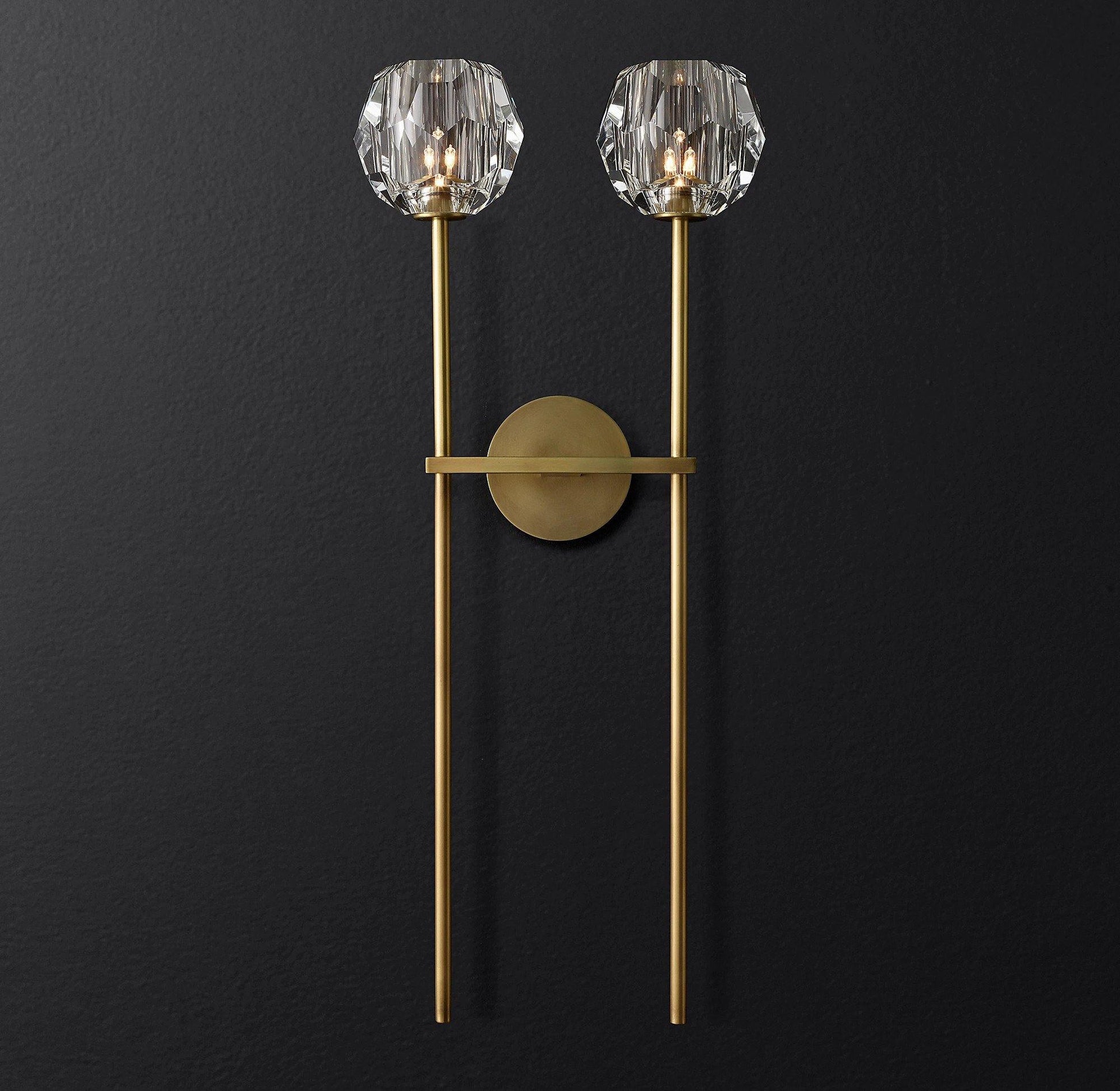 Kristallwandleuchte | Moderne Wandlampe mit Chromoberfläche 9