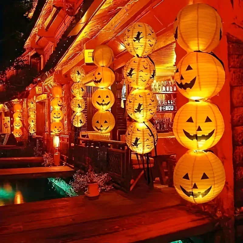 Kürbis Papierlaterne | Halloween Deko für Feste 5