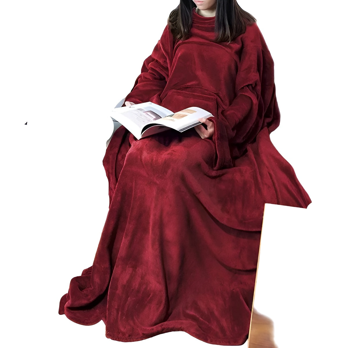 Kuscheldecke mit Kängurutasche | Weiche Flanell Decke für Gemütlichkeit 0