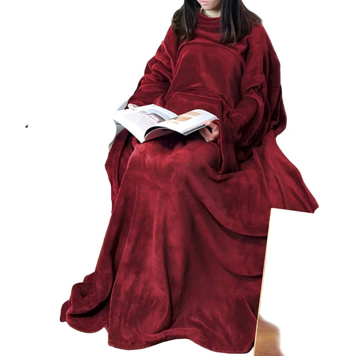 Kuscheldecke mit Kängurutasche | Weiche Flanell Decke für Gemütlichkeit 0