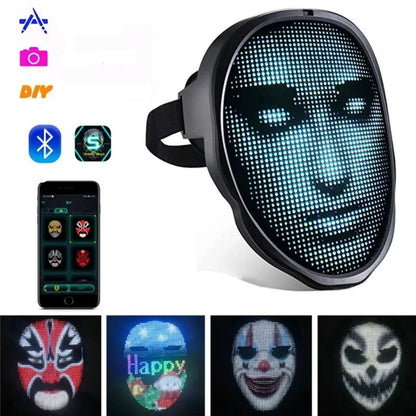 LED Maske Gesichtsmaske | Wiederaufladbare Digitale Maske für Haloween
