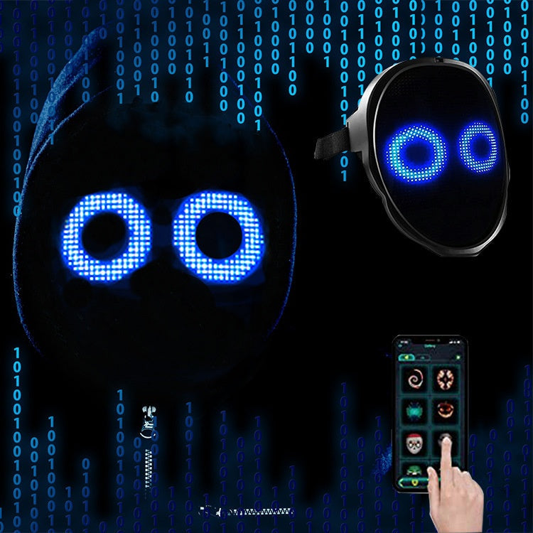 LED Maske Gesichtsmaske | Wiederaufladbare Digitale Maske für Haloween