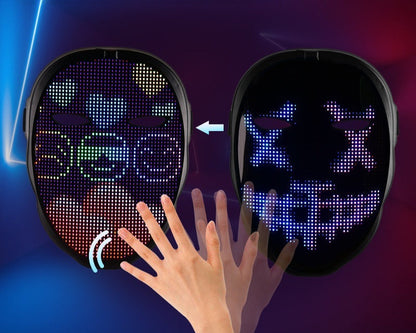 LED Maske Gesichtsmaske | Wiederaufladbare Digitale Maske für Haloween