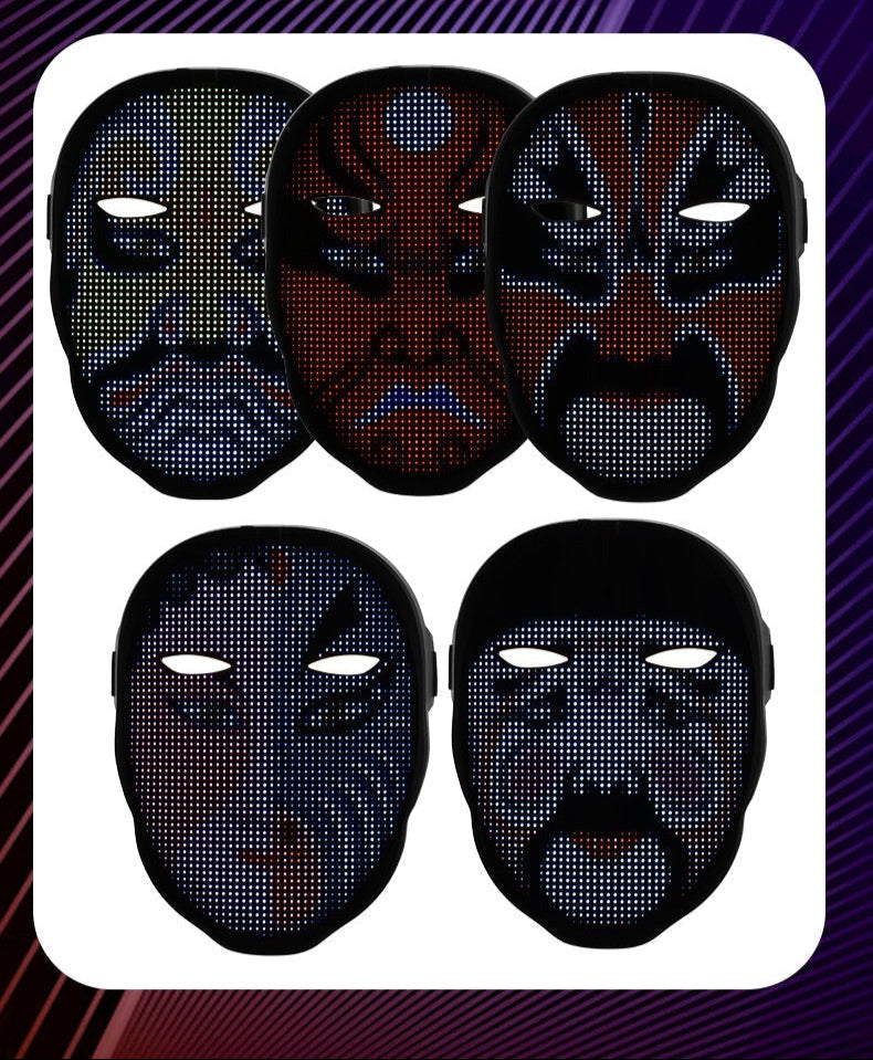 LED Maske Gesichtsmaske | Wiederaufladbare Digitale Maske für Haloween